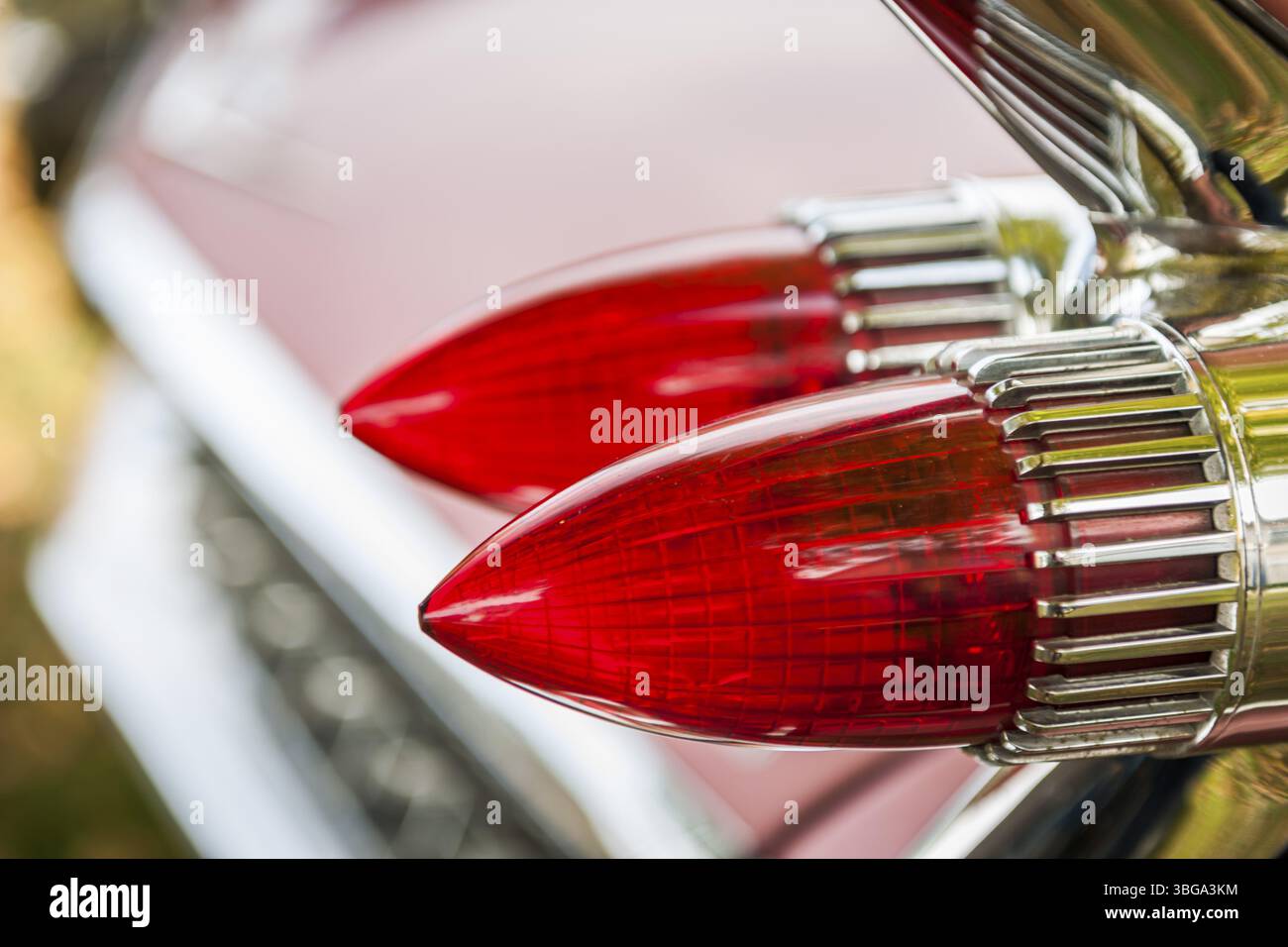 Tapered rear lights on an American vintage car of the 50s Stock Photo ...