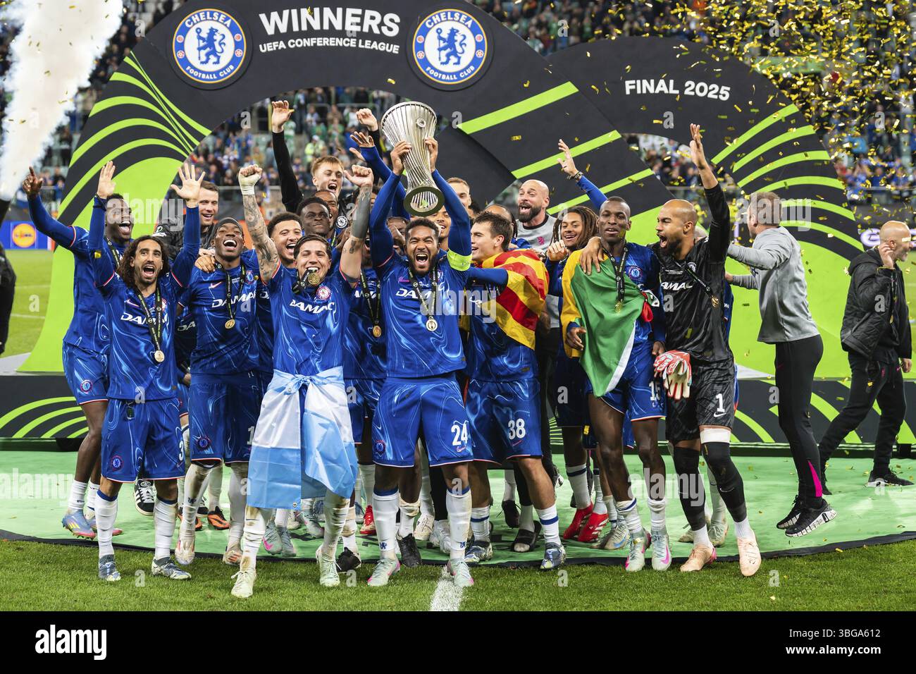 A View Of The Trophy During The UEFA Conference League Final 2025 Match Between Real Betis And Chelsea Fc At Stadium Wroclaw Image680119814