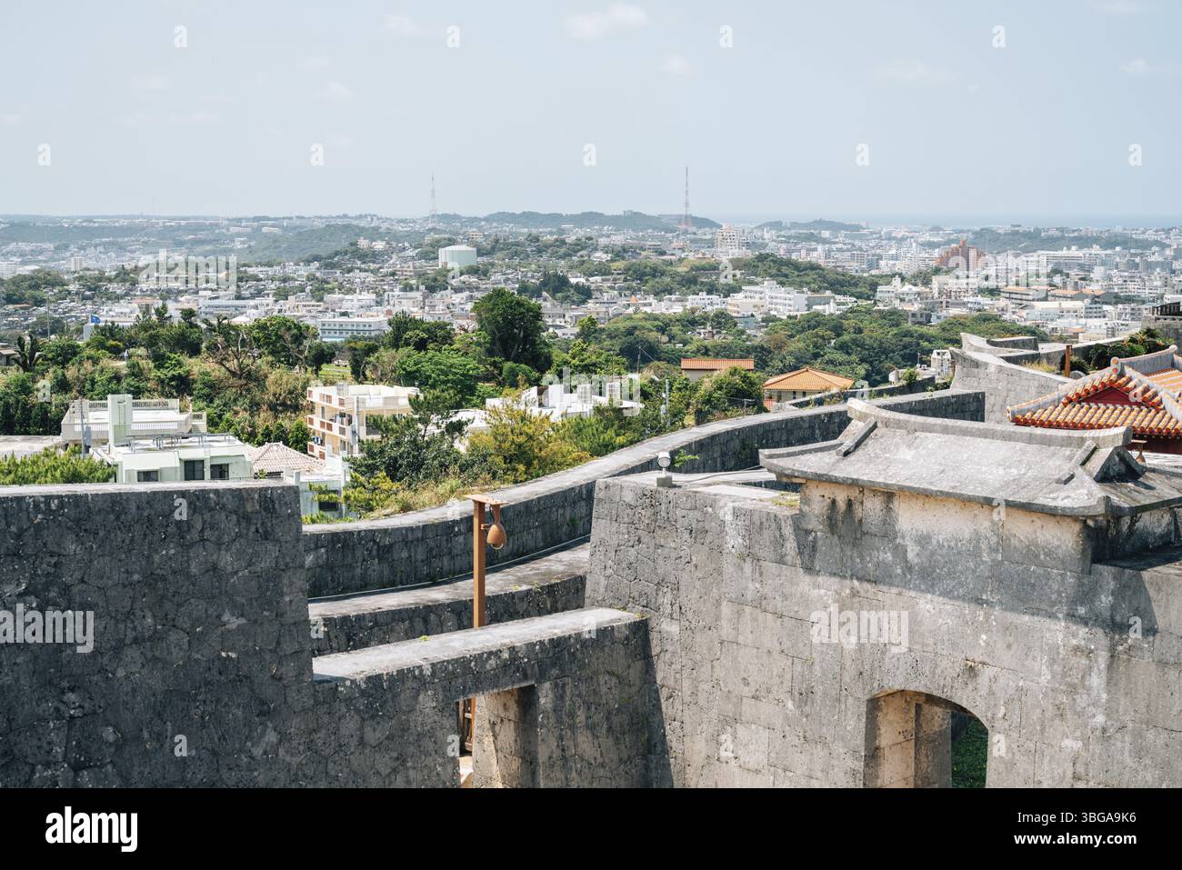 Shurijo Castle and view of city in Naha, Okinawa, Japan, Asia Stock Photo