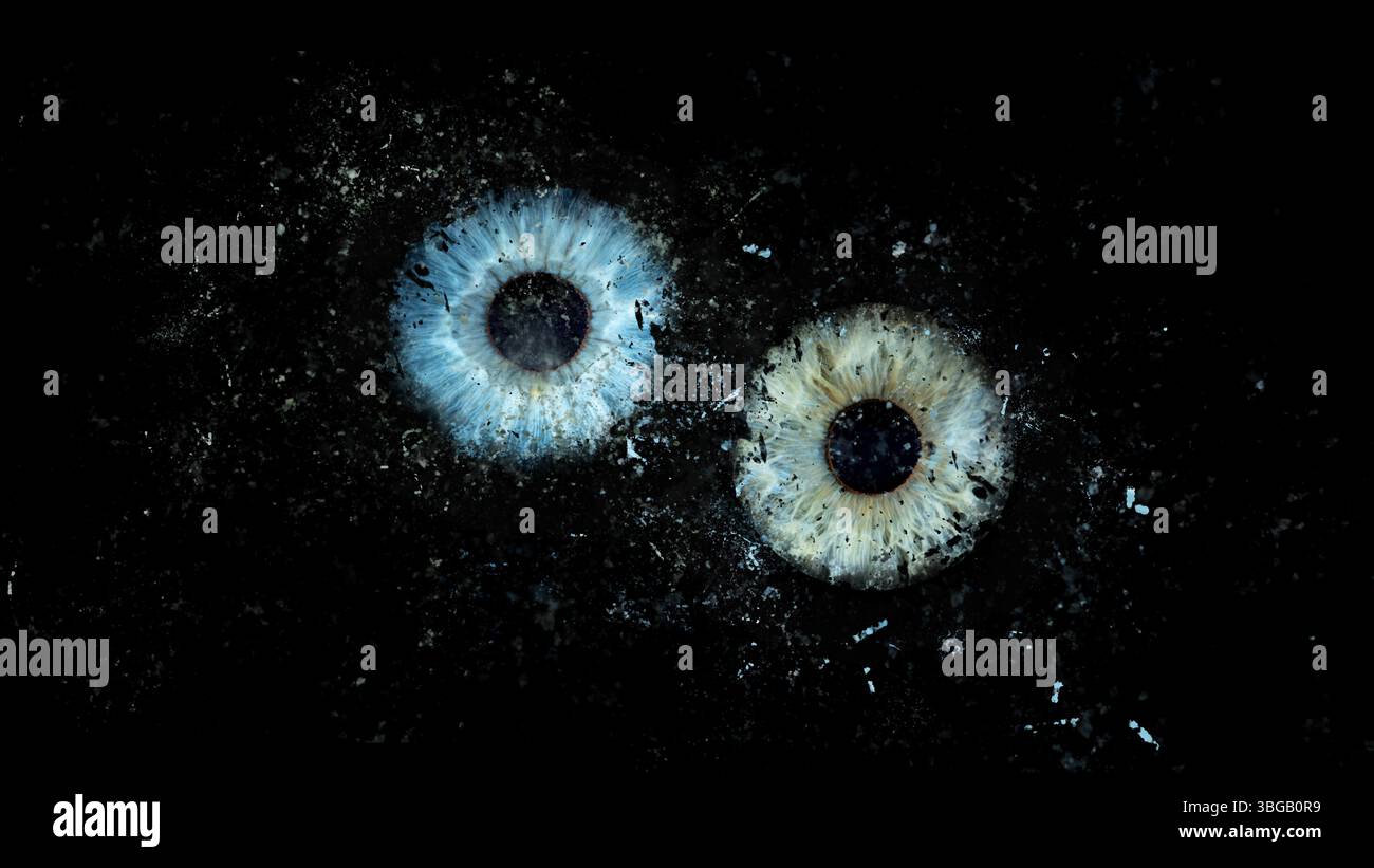 Description: Galaxy explosion effect of human eyes colliding on