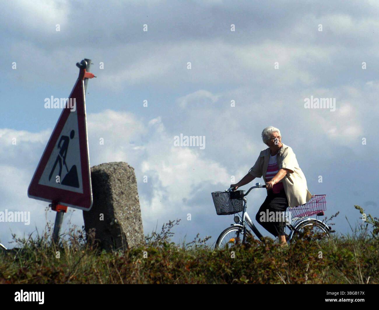 traffic obstruction on a bicycle path, mobility on two wheels traffic ...