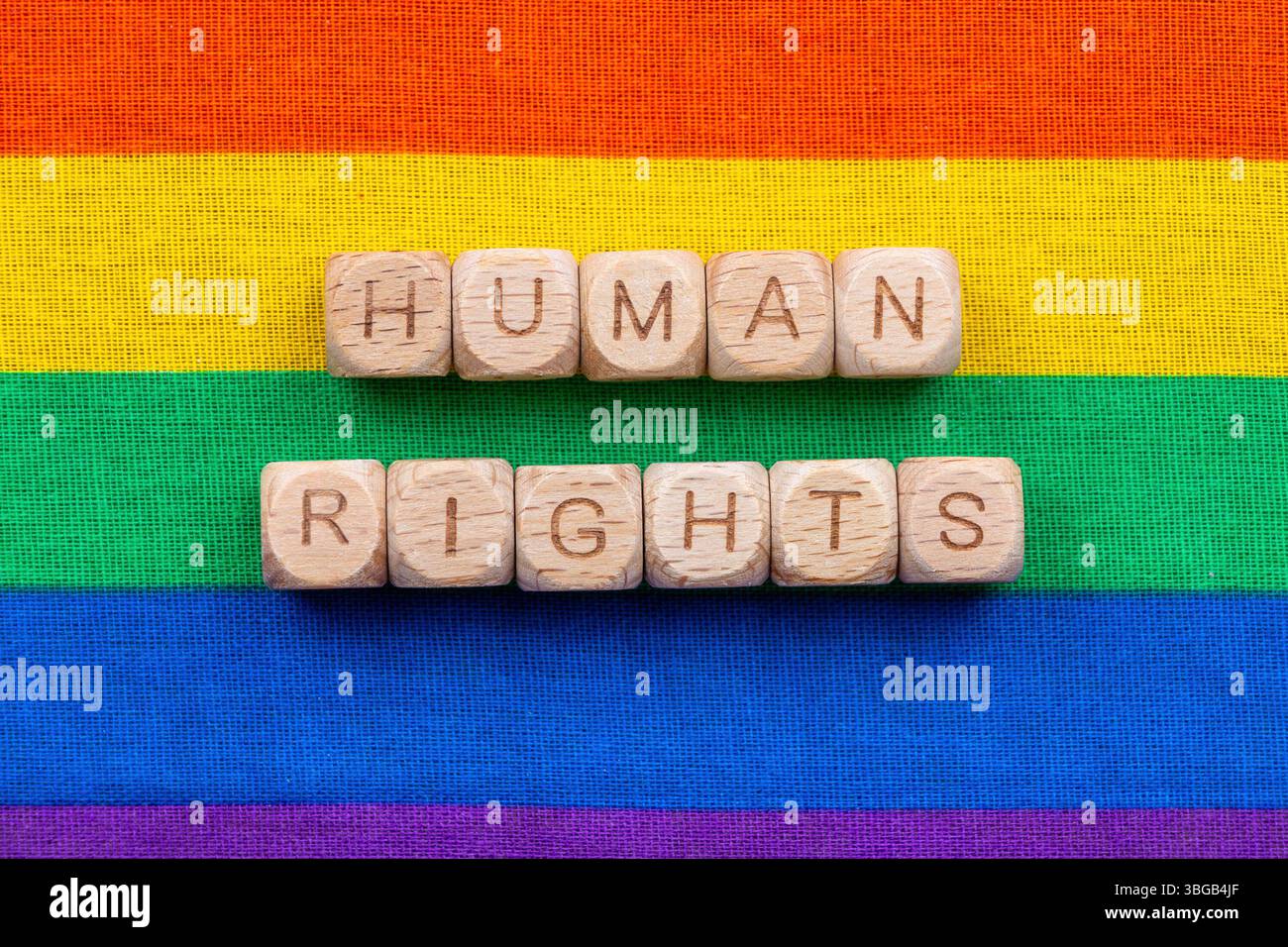 Human Rights Messaging Human rights message on rainbow pride flag background for lgbtq+ ...