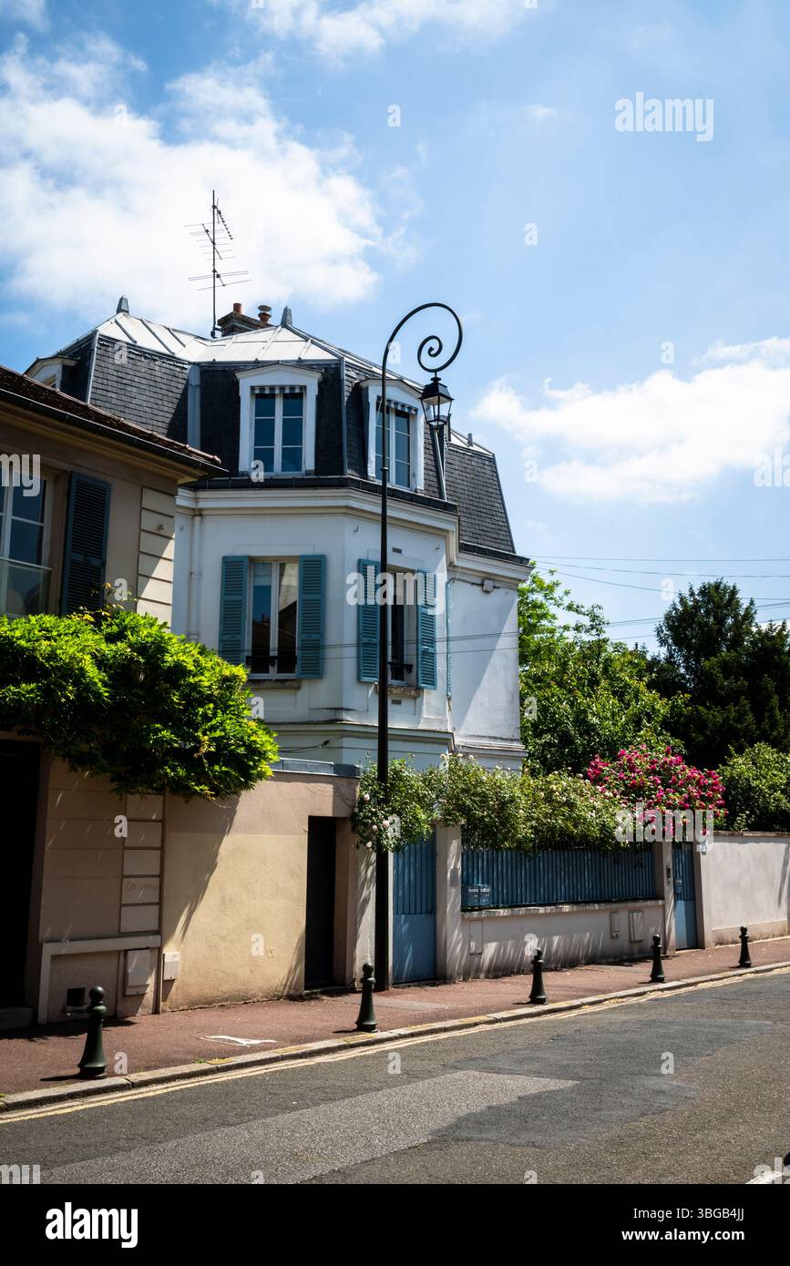 Street in Saint-Germain-en-Laye, Île-de-France, western suburb of Paris, France Stock Photo