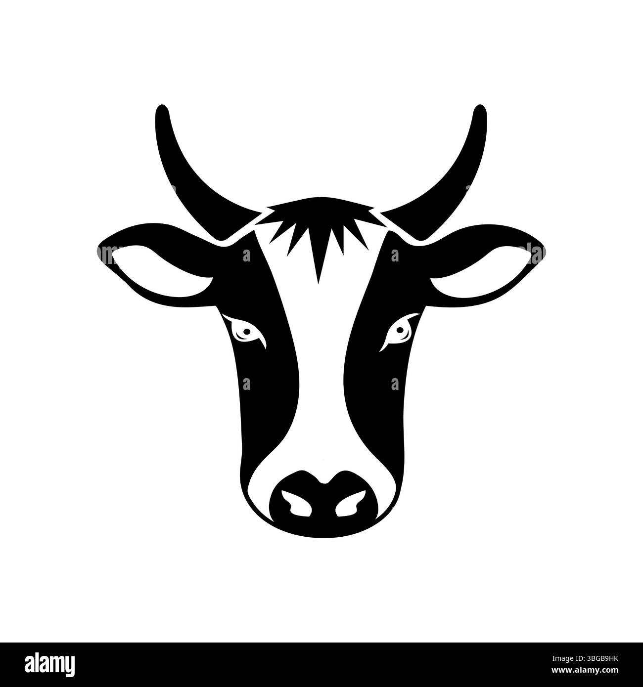 Elegant Cow head silhouette Stock Vector Image & Art - Alamy
