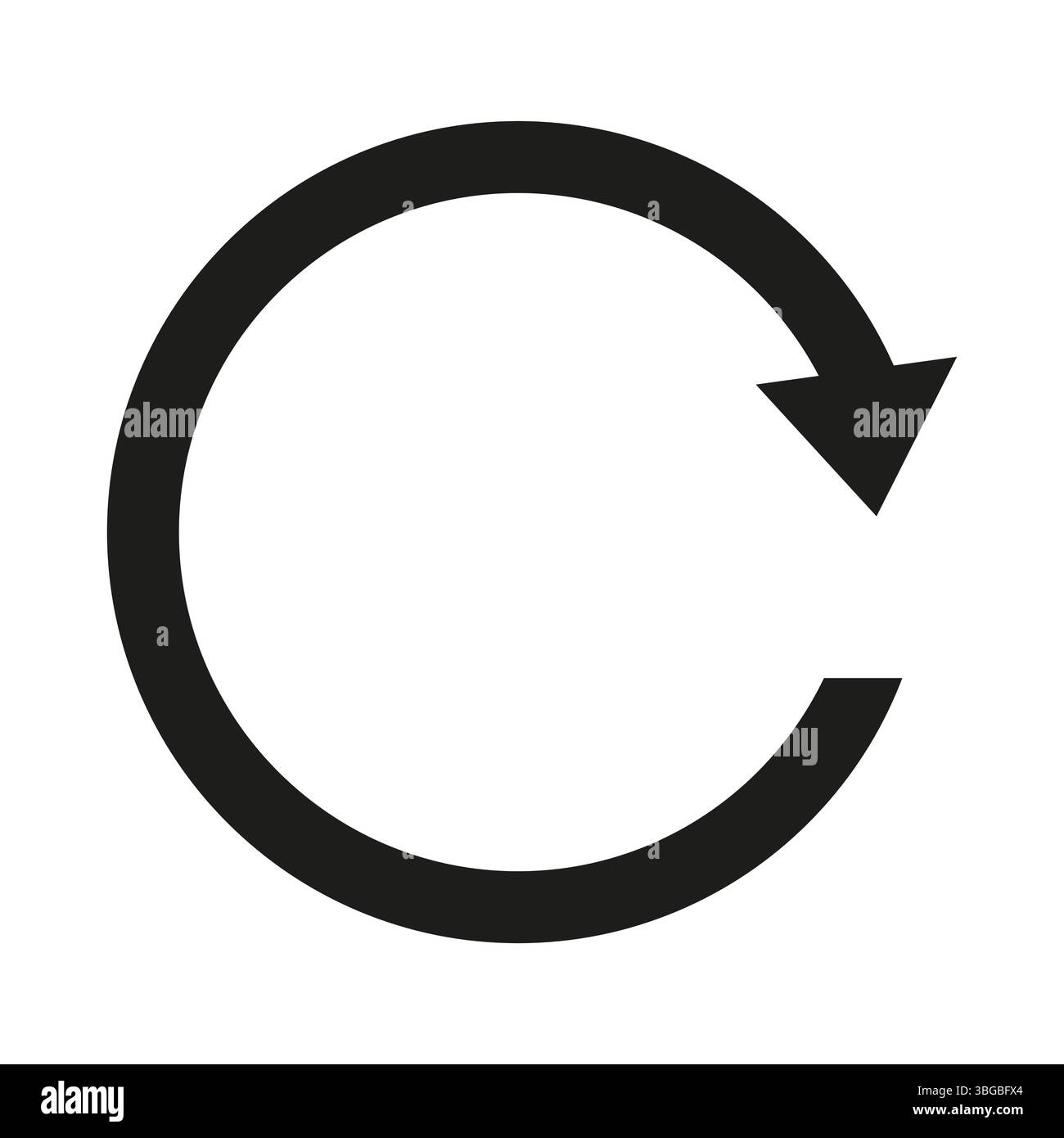 Circular arrow icon. Rotation vector symbol. Repeat direction shape ...