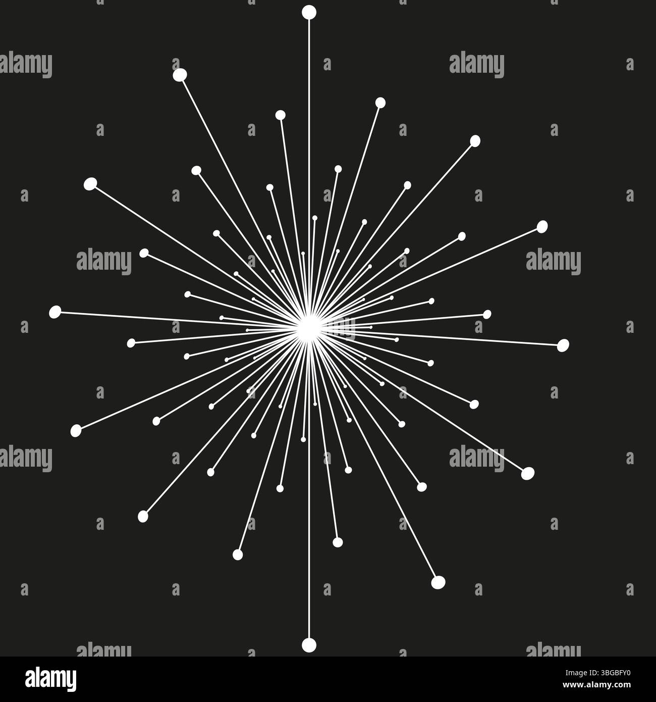 Radiating lines symbol. White burst graphic. Star shape vector. Black ...