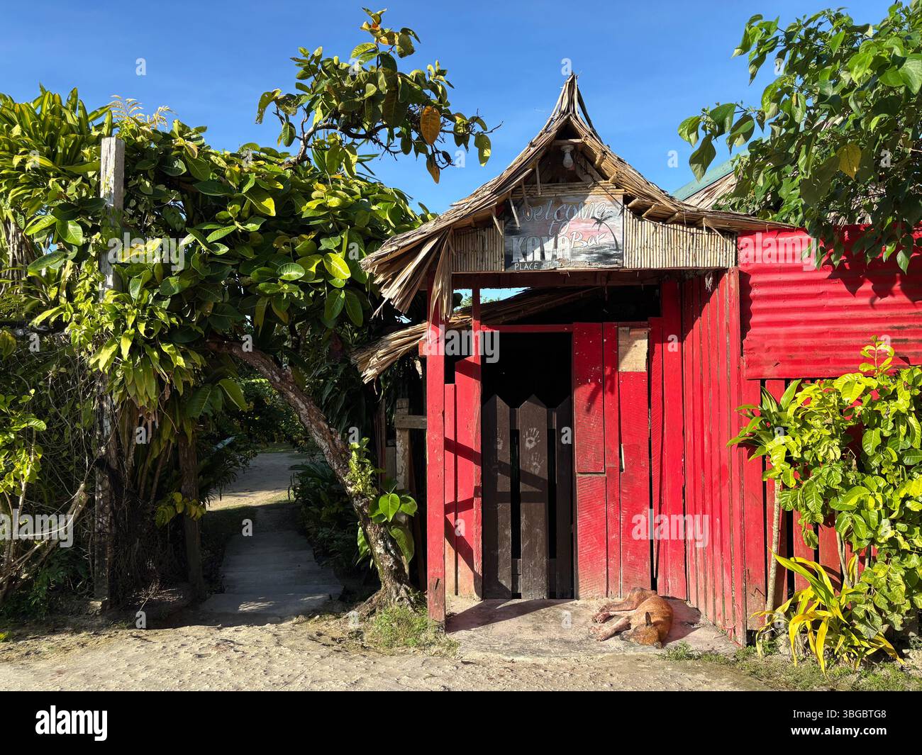 Kava bar, Munda, New Georgia, Western Province, Solomon Islands. No PR - Smartphone Captured Stock Image