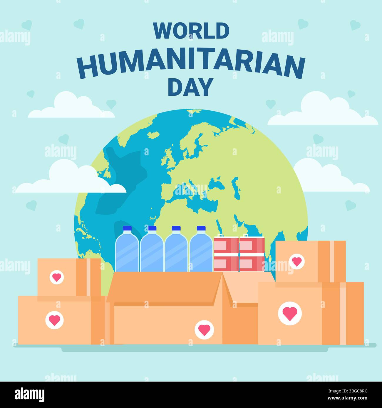 illustration flat design for world humanitarian day Stock Vector