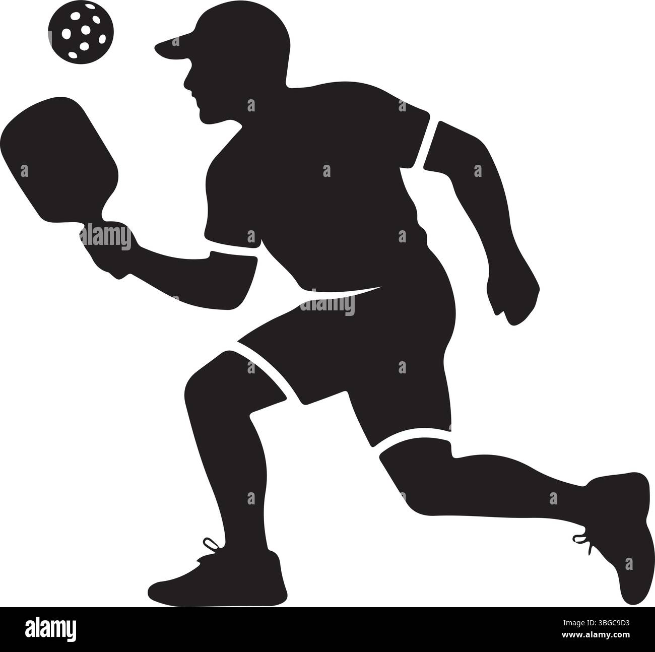 Pickleball Player Silhouette Vector Icon Stock Vector