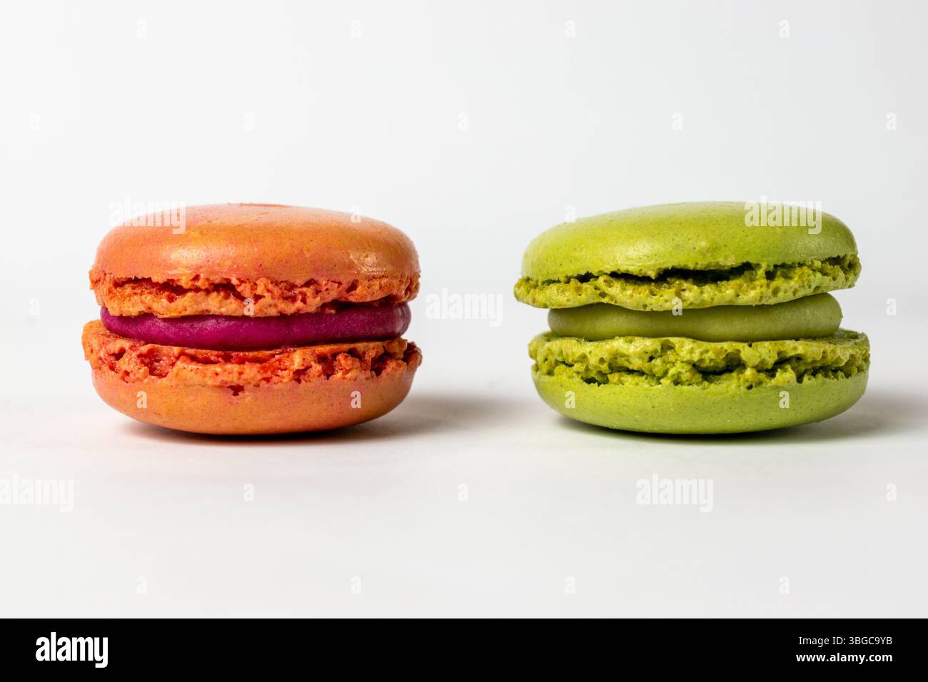 Macaroons and white background Stock Photo