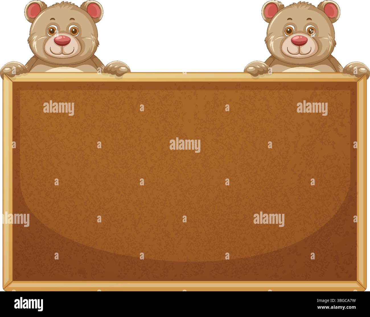 Two cartoon bears holding a blank wooden sign Stock Vector Image & Art ...
