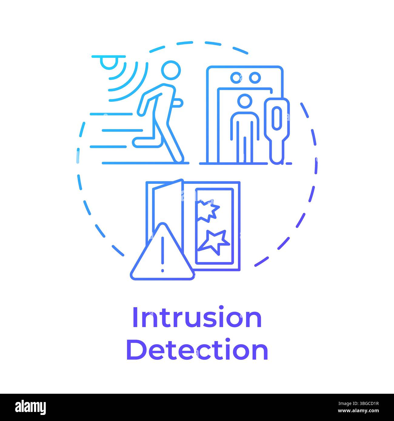 Intrusion detection blue gradient concept icon Stock Vector