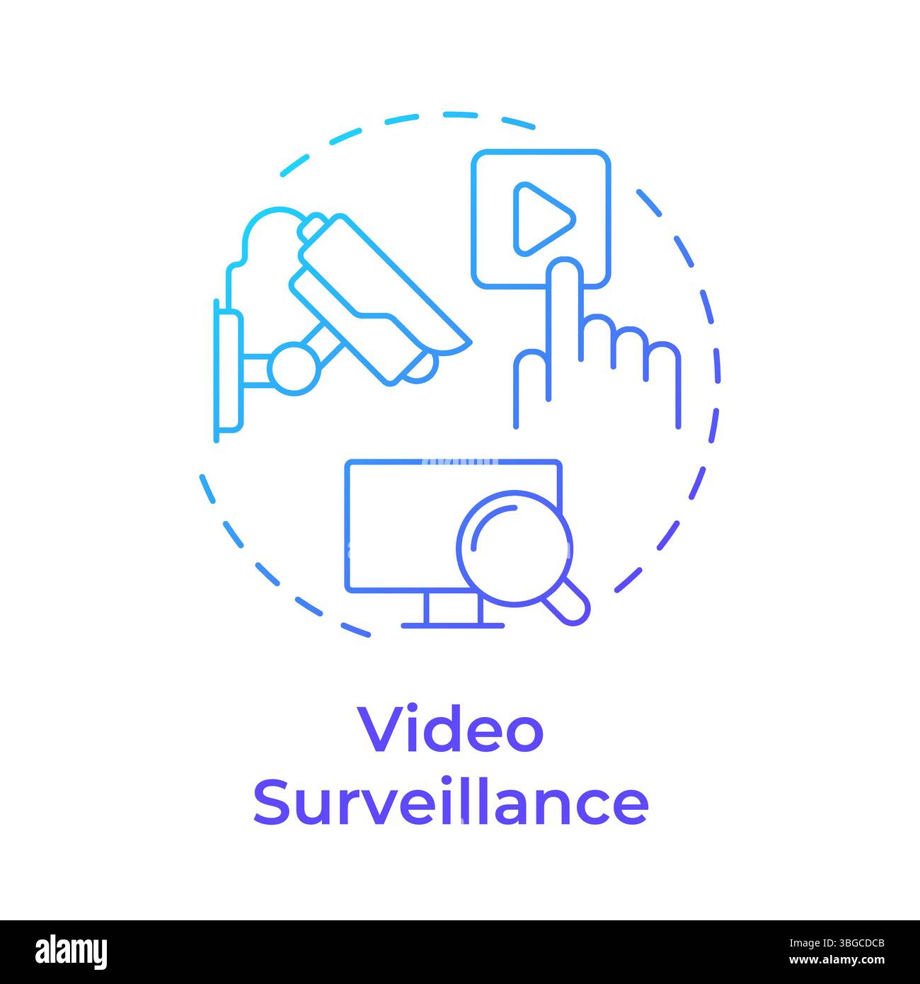 Video surveillance blue gradient concept icon Stock Vector
