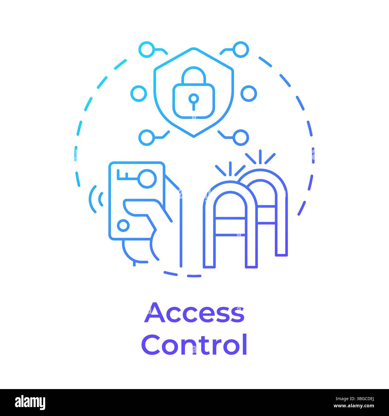 Access control blue gradient concept icon Stock Vector