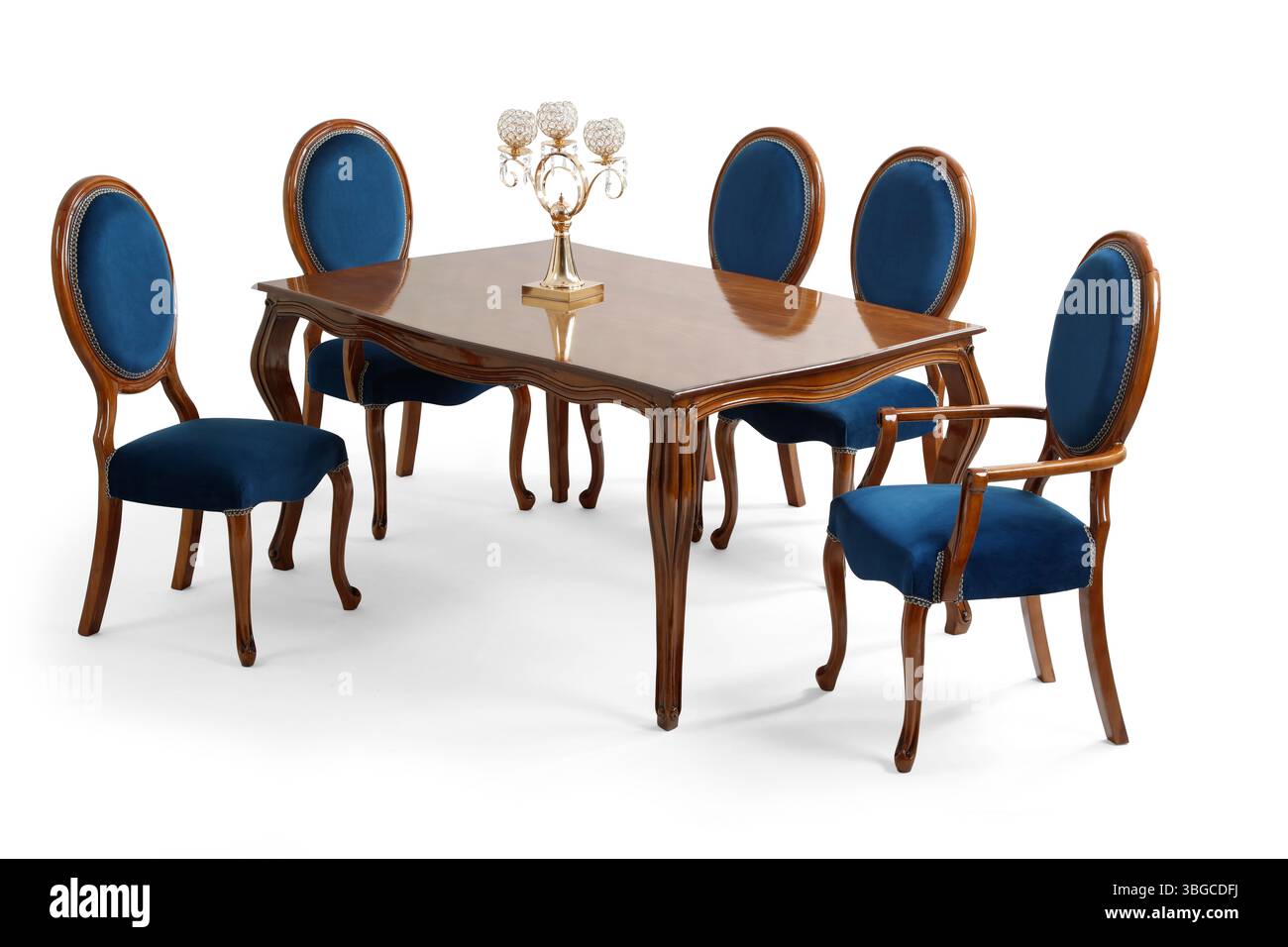 classic dining table isolated on white background . table and chair ...