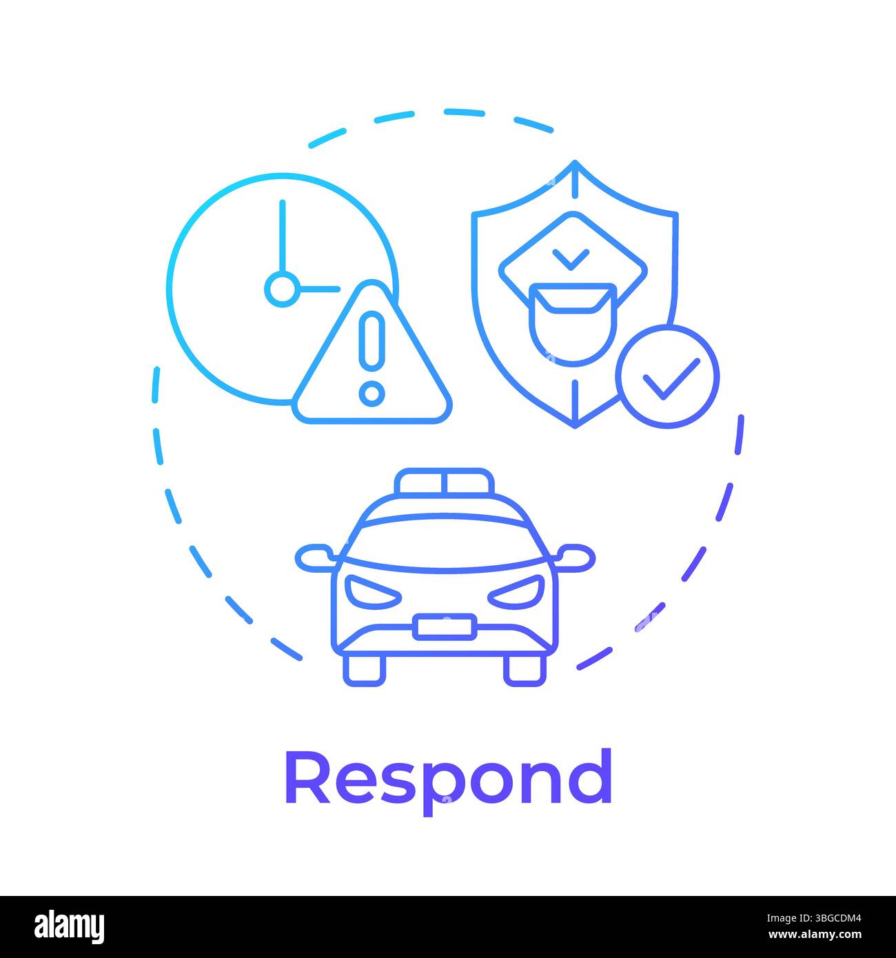 Respond blue gradient concept icon Stock Vector
