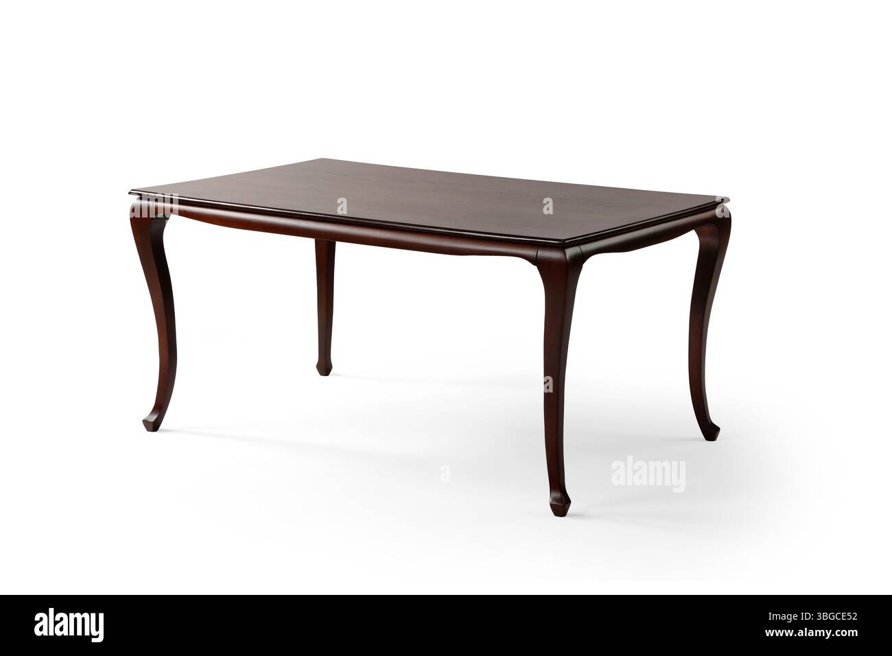 wooden table isolated on white background .dining table . Stock Photo