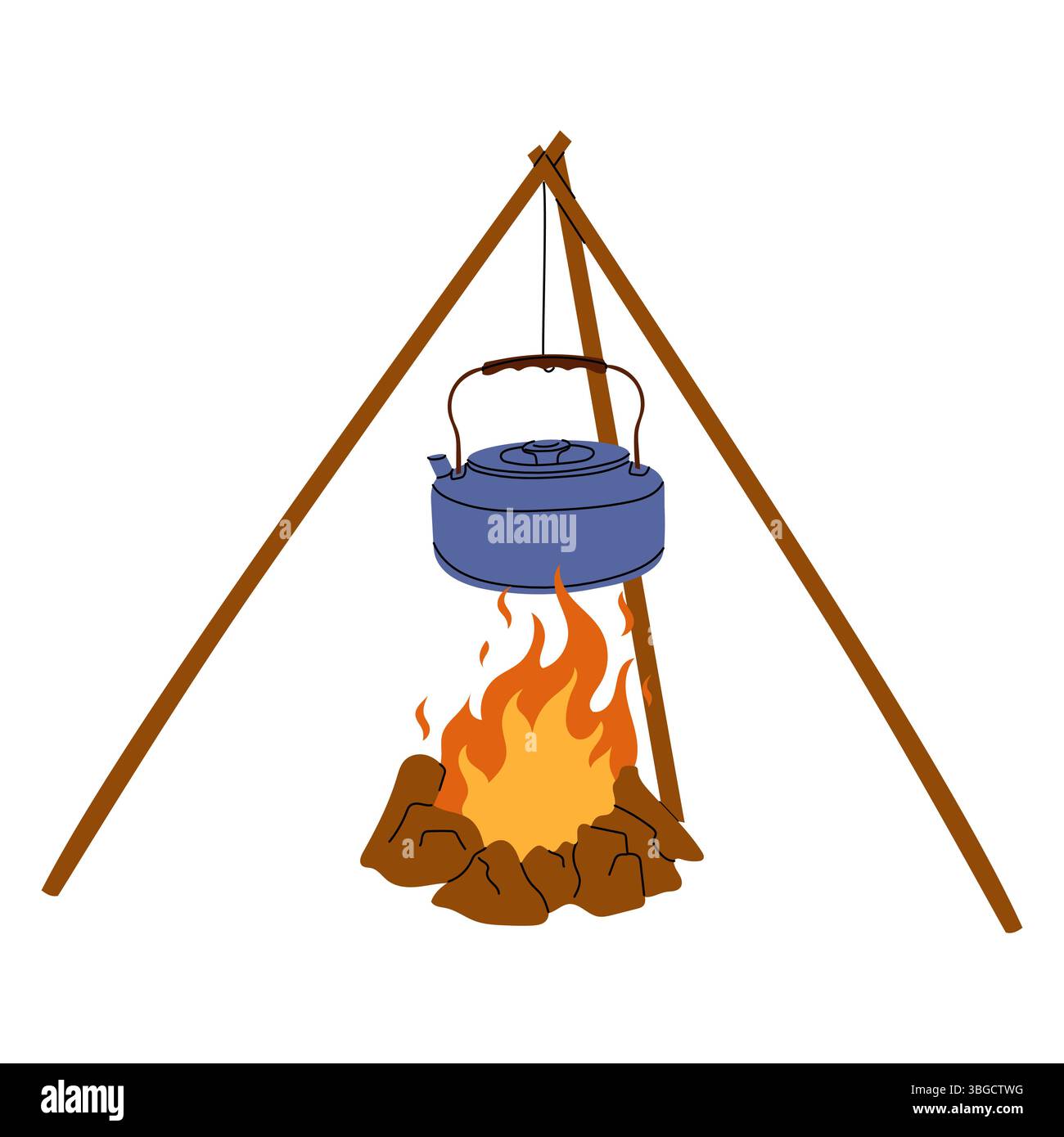 Drawing bonfire wood camping Stock Vector Images - Alamy
