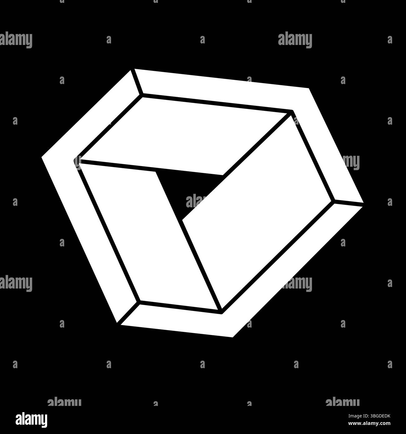 Impossible shapes. Web design element. Optical illusion object. Geometric figure. Escher style.  Stock Vector
