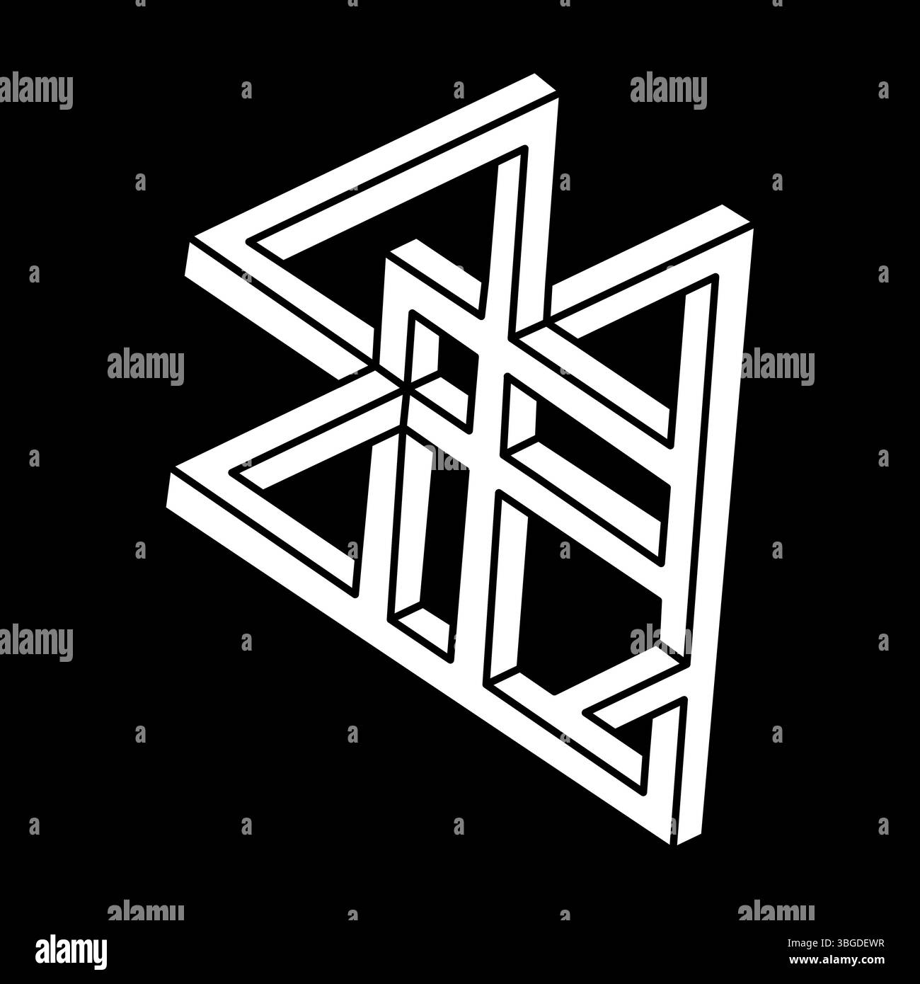 Forbidden Shape In Geometry Impossible shapes. Escher style. Sacred geometry figure. Optical ...