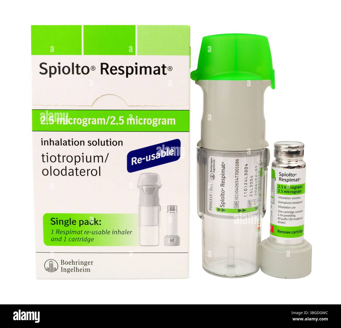 Spiolto Respimat reusable inhaler with 2.5 microgram inhalation ...