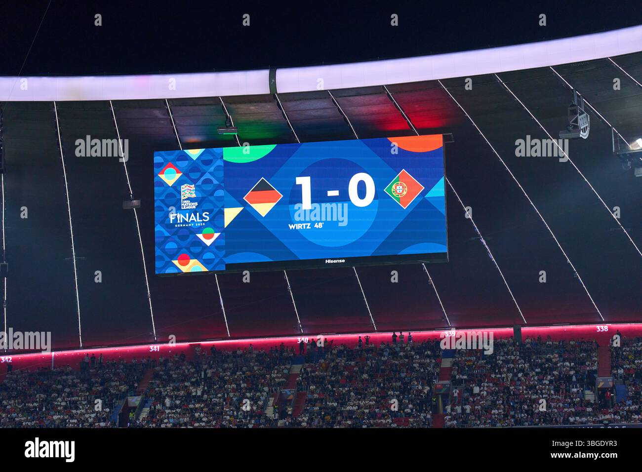 Screenboard after Florian Wirtz, Nr. 17 DFB goal in the UEFA Nations ...