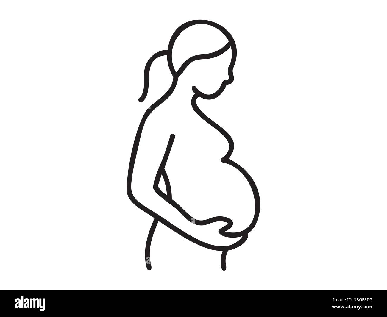 Black Outline Of Pregnant Woman In Side View Isolated On White black-outline-of-pregnant-woman-in-side-view-isolated-on-white