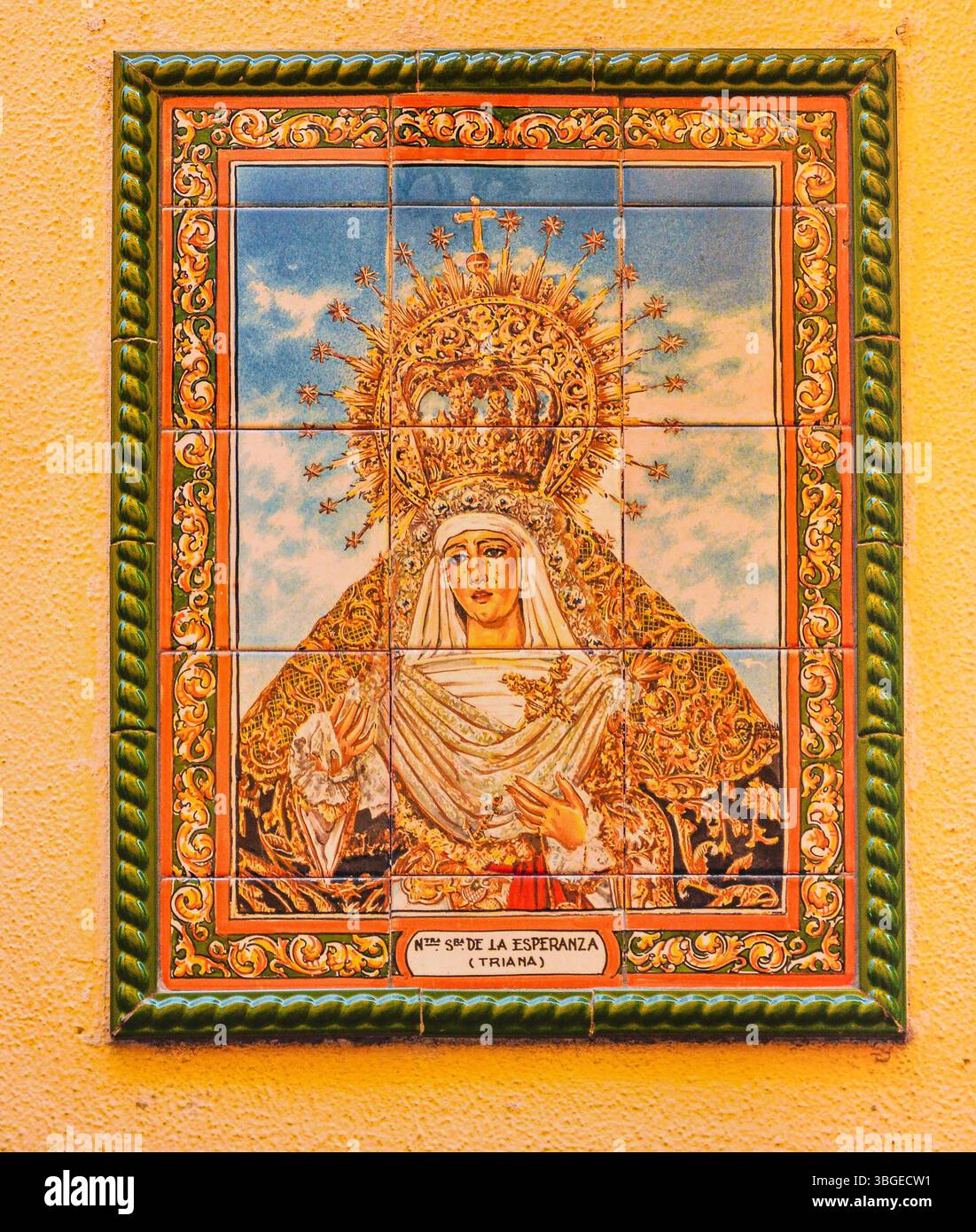 Ceramic Altarpiece of the Virgin of Hope of Triana in Seville Stock ...