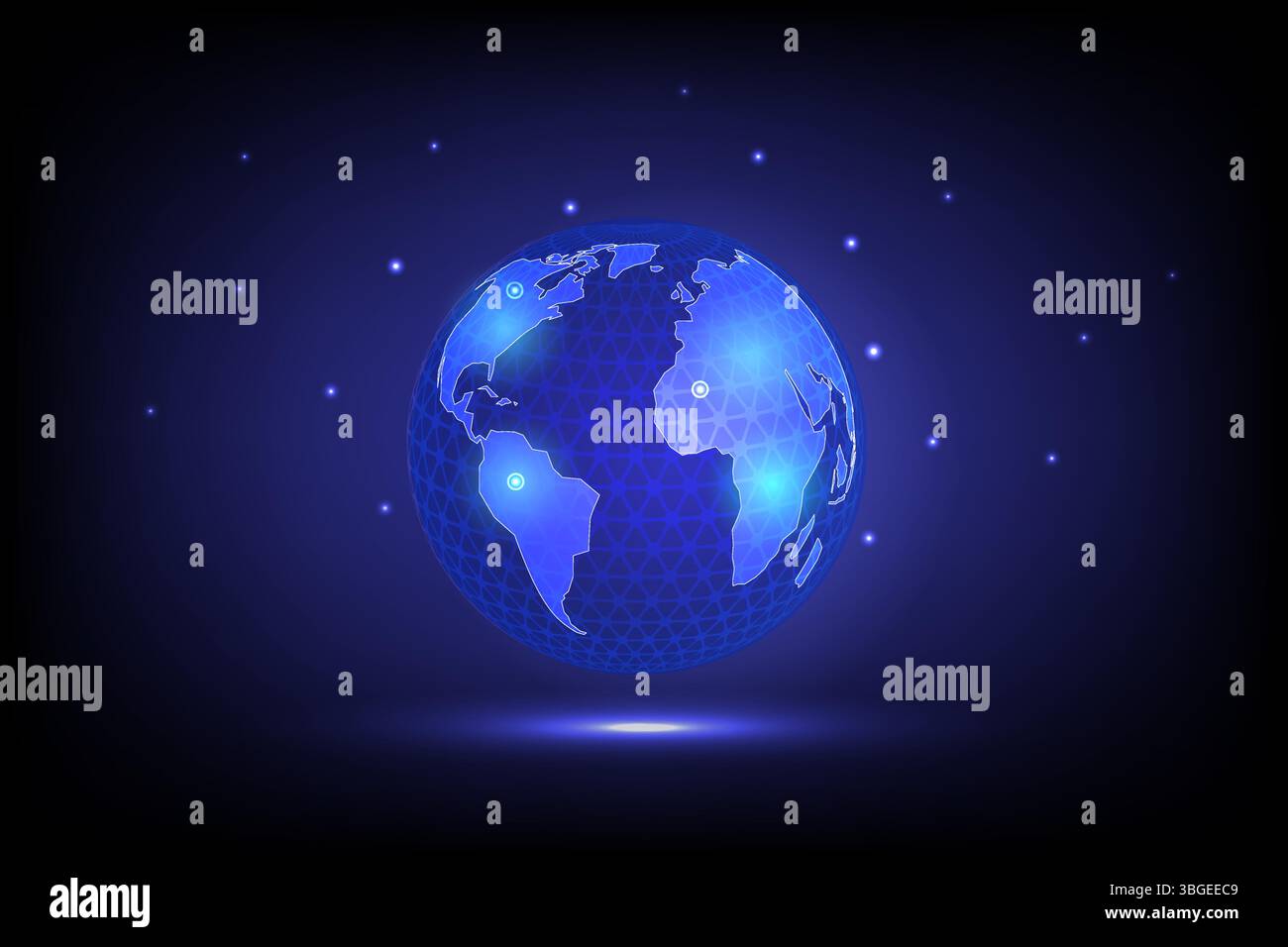 Global business concept with world map lines and points for network connection, Vector Illustration Stock Vector