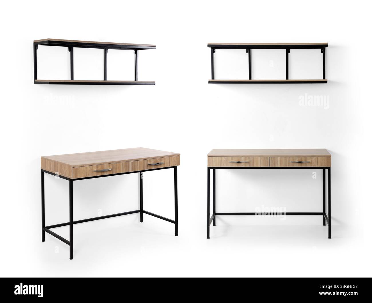 Table, shelves isolated on white background from different angles Stock ...