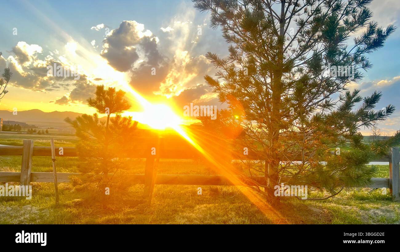 Sunset Over The Rocky Mountains, Colorado, UsA - Smartphone Captured Stock Image