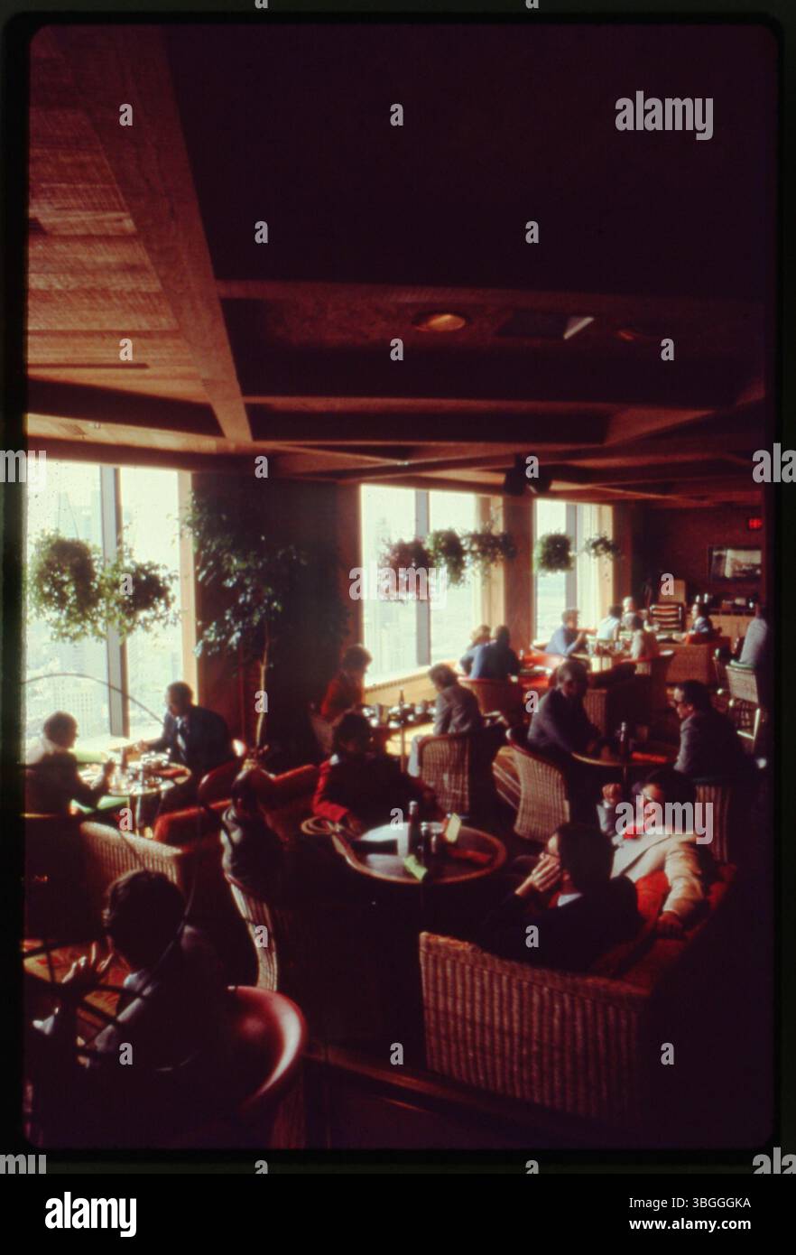 Interior view of the One Nation restaurant on the 38th floor of the ...