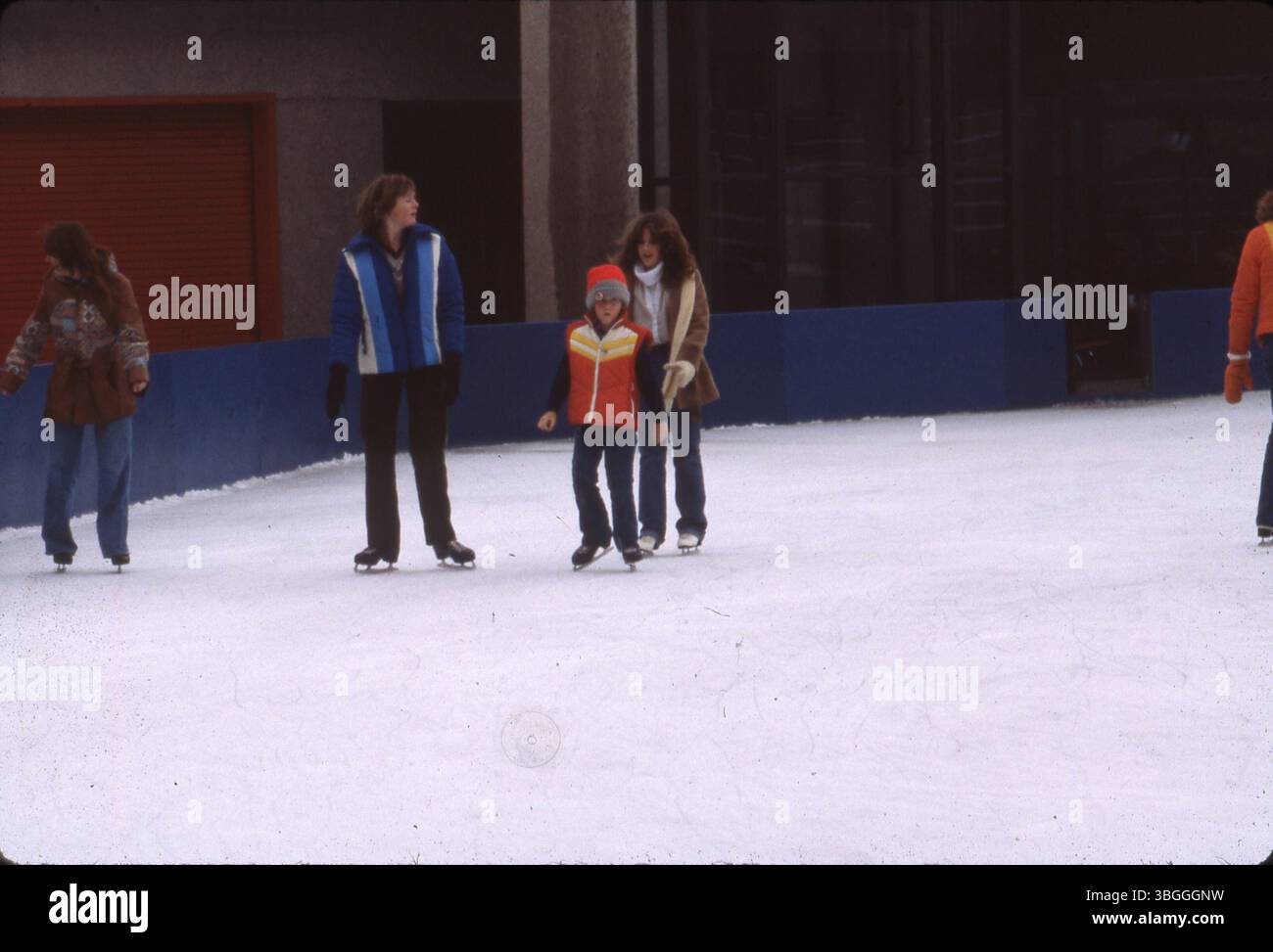 A 1980 photo inside the Centrum ice skating rink, showing skaters ...