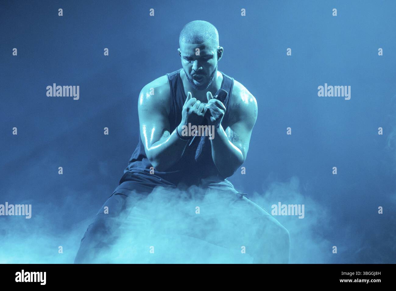 Rapper Drake (Aubrey Drake Graham) live in the Mercedes-Benz Arena in Berlin on 9 March 2017 Stock Photo
