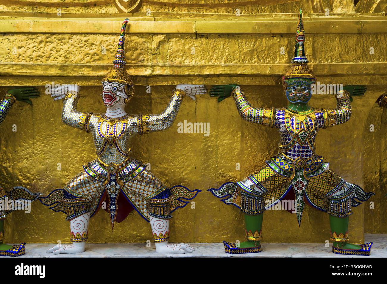 Wat Phra Kaeo temple, old royal palace, Bangkok, Thailand, Asia Stock Photo