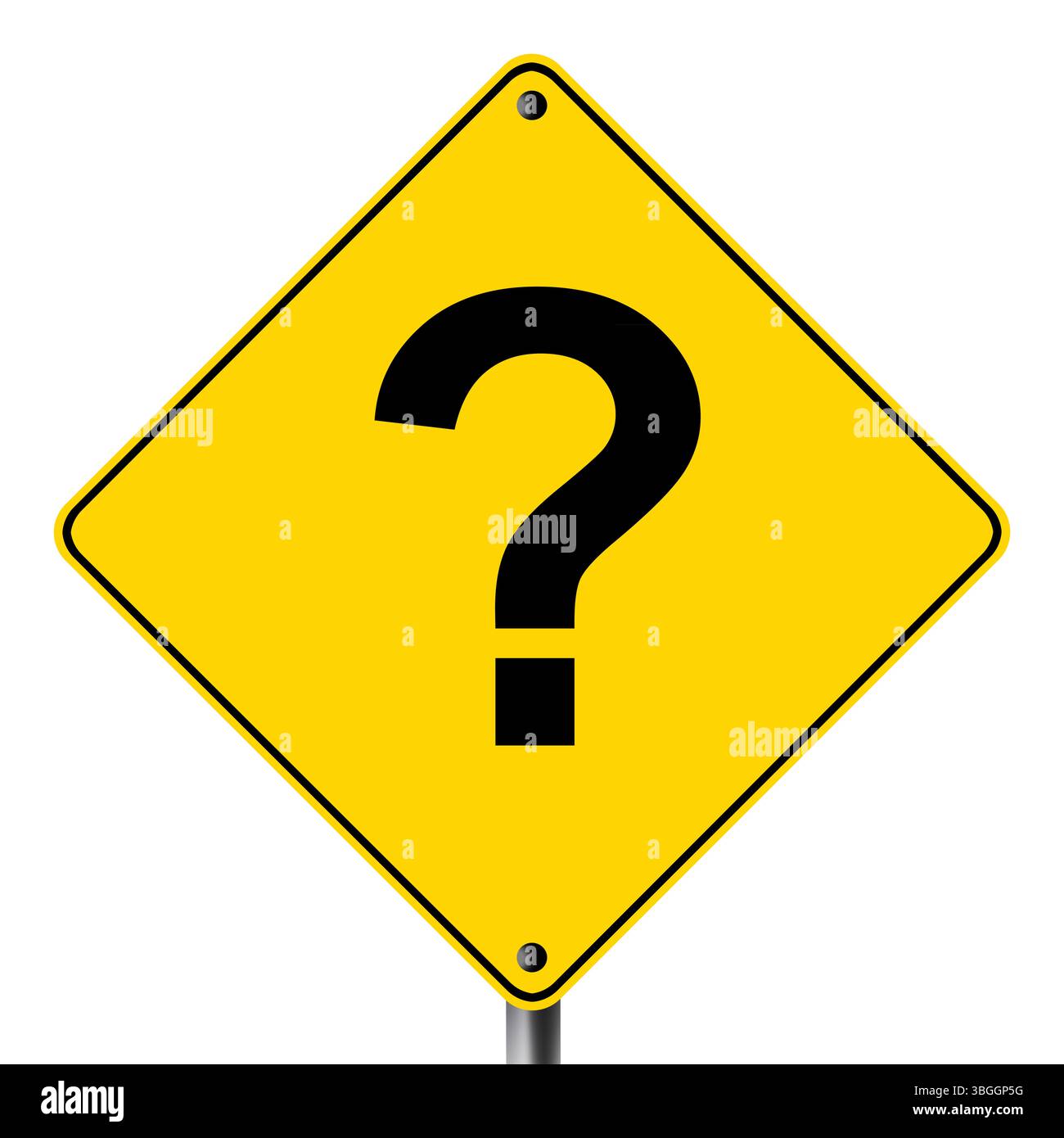 Question mark symbol on yellow road sign Stock Photo - Alamy