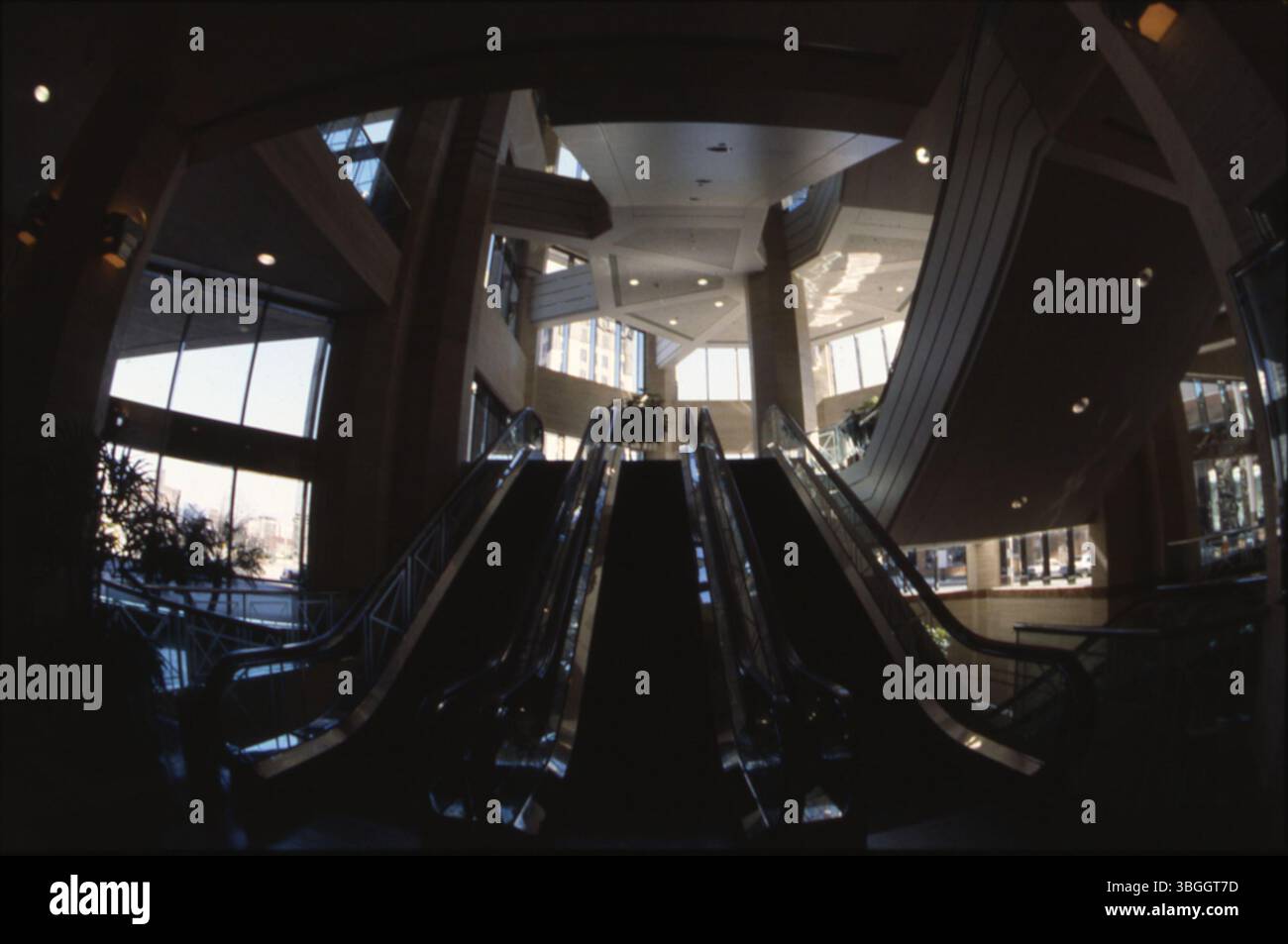 Vern Ruffi Wi Interior view of escalators inside the Vern Riffe Center for Government ...