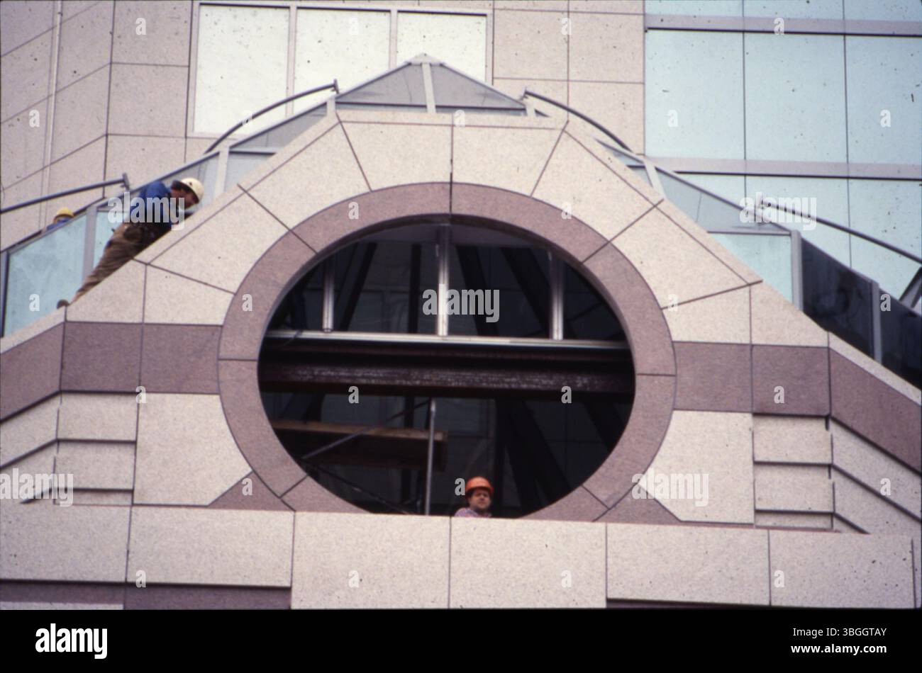 Vern Ruffi Wi Construction workers are on the clock tower at the southeast corner of ...