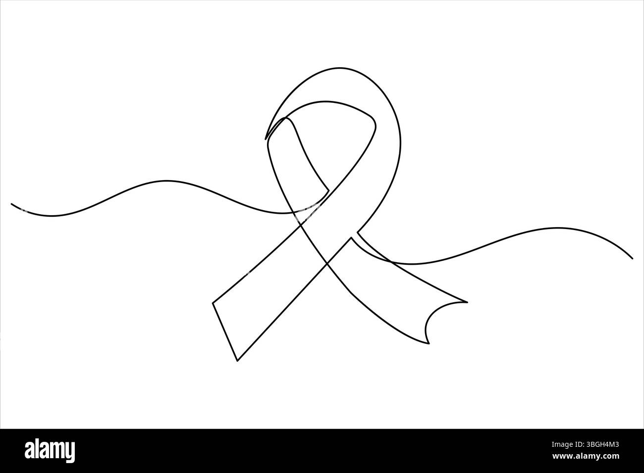 Minimalist style ribbon in continuous one line drawing with isolate ...