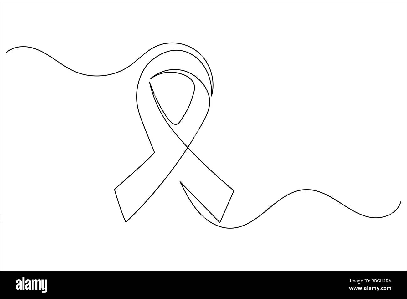 Minimalist style ribbon in continuous one line drawing with isolate ...