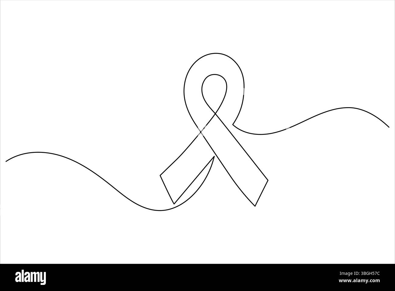 Minimalist style ribbon in continuous one line drawing with isolate ...