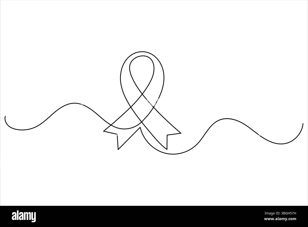Minimalist style ribbon in continuous one line drawing with isolate ...