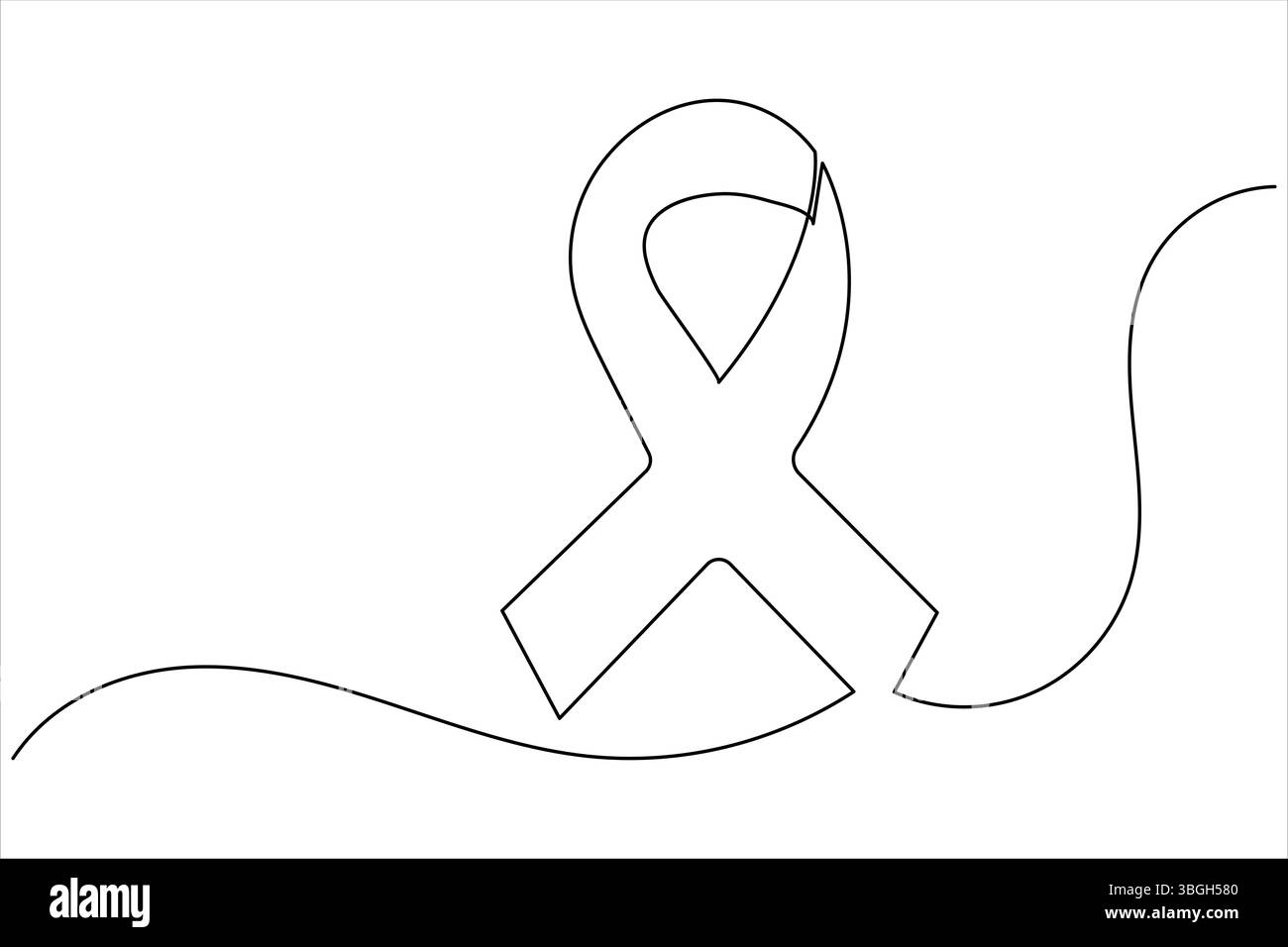 Minimalist style ribbon in continuous one line drawing with isolate ...