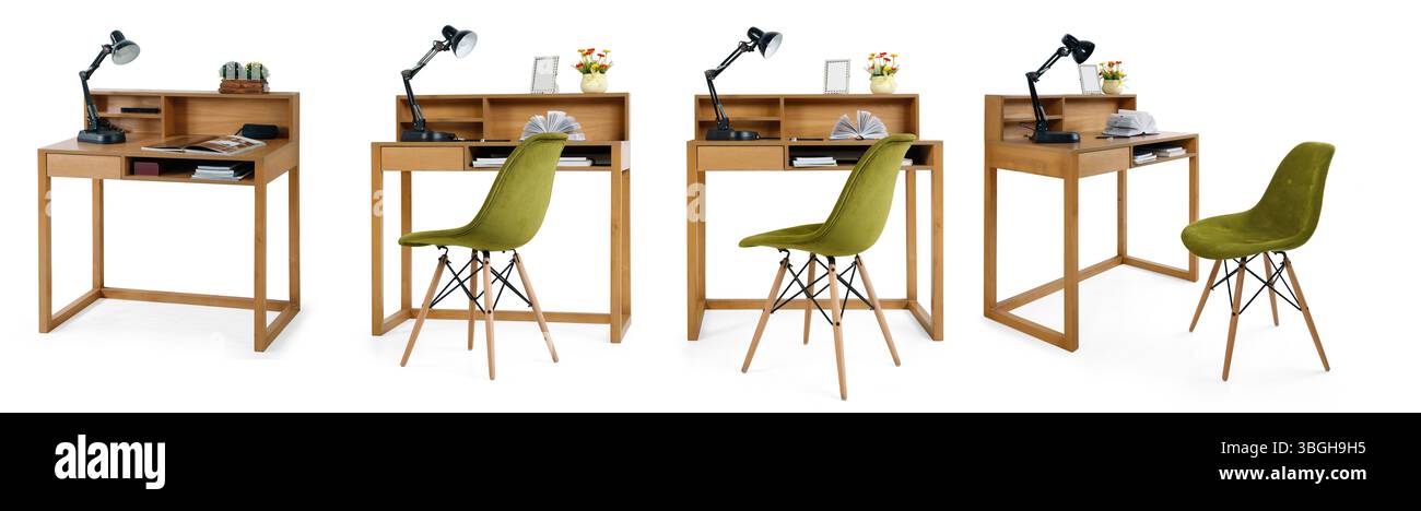 desk different angle isolated on white background . Stock Photo