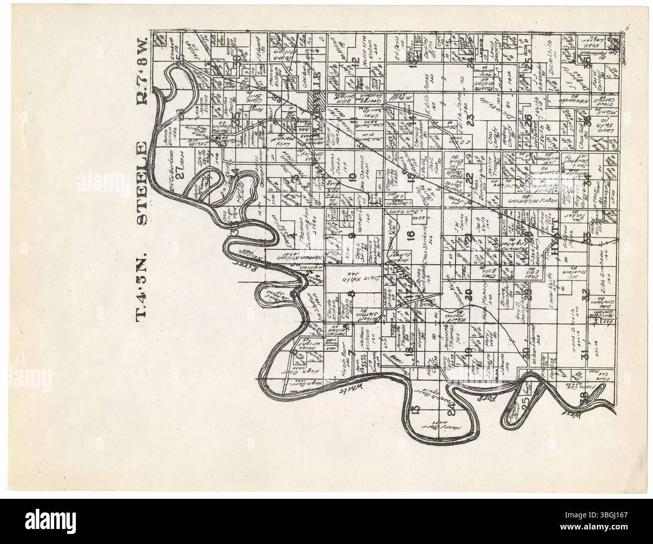 This page from the 1927 plat book of Daviess County, Indiana, features ...