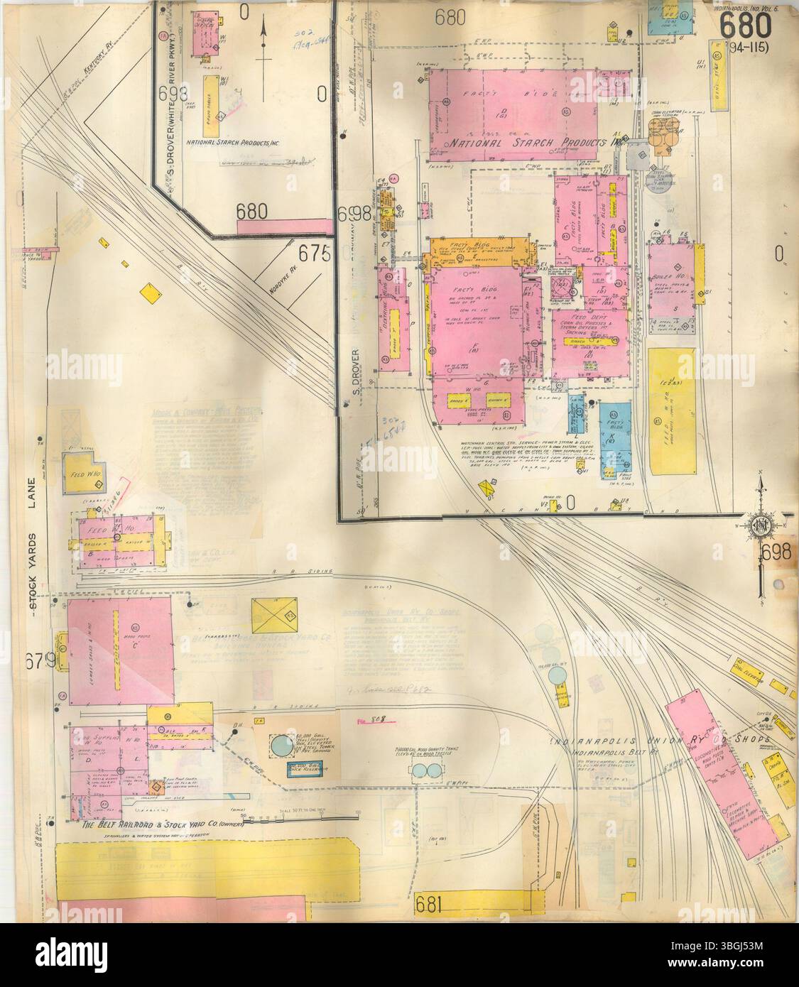 The 1936 Sanborn map #680 for Indianapolis provides a detailed view of ...