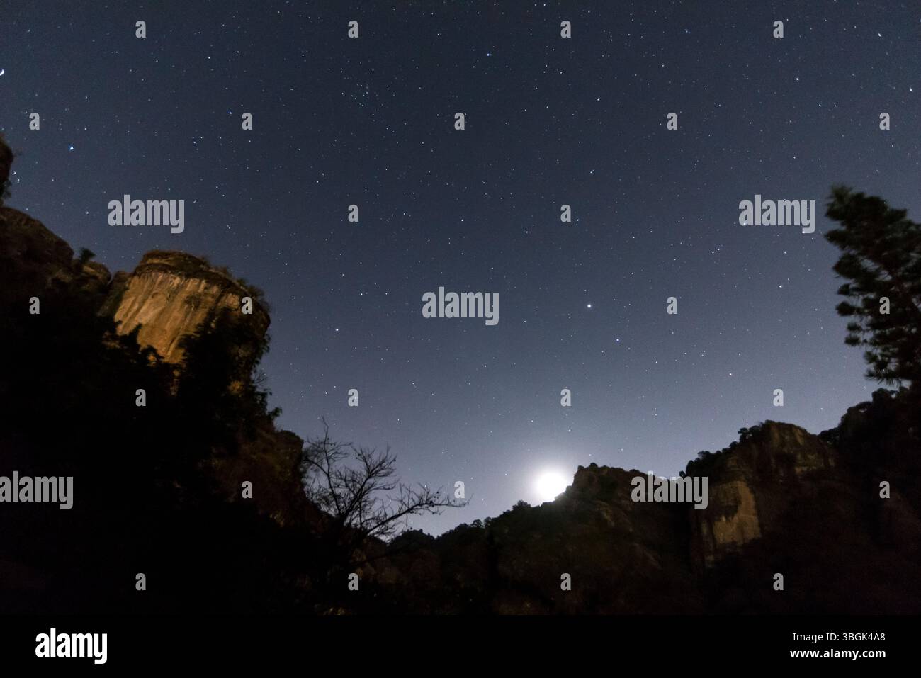 Amatlán at night, Morelos, Mexico Stock Photo