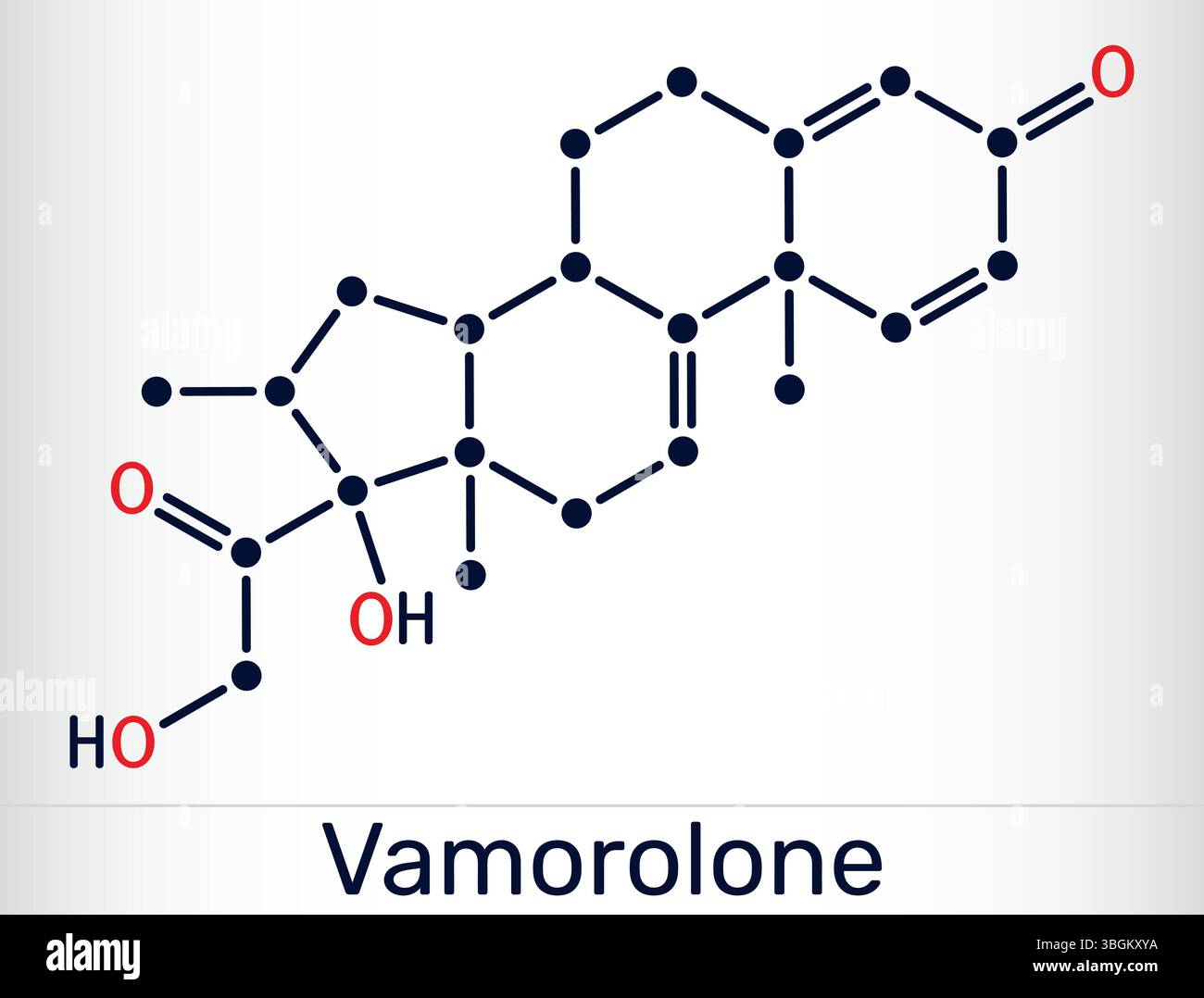 Vamorolone corticosteroid molecule. Synthetic steroid drug used to ...