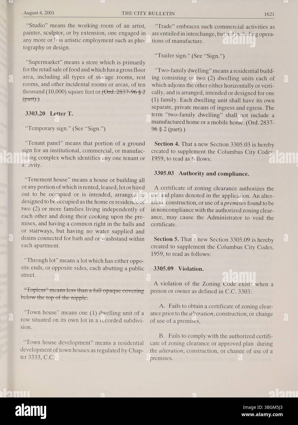 Council Resolution This entry in the 2001 Columbus City Bulletin outlines official city ...