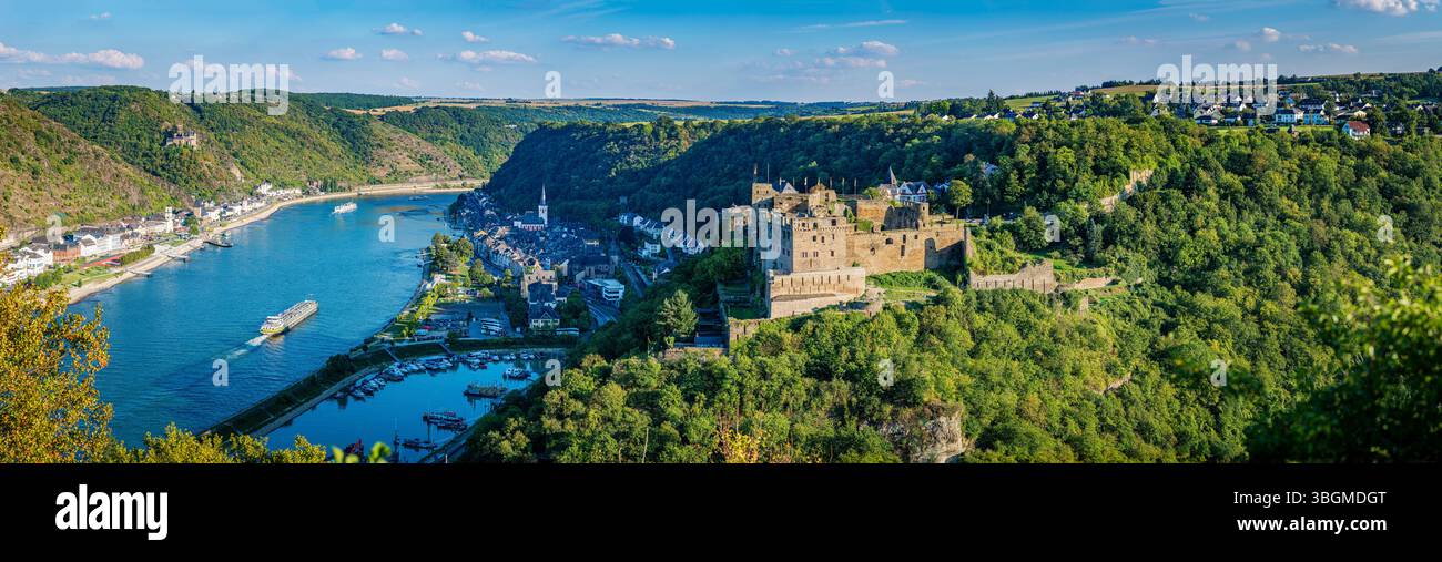Rheinfels fortress near St. Goar on the Middle Rhine, high-resolution ...